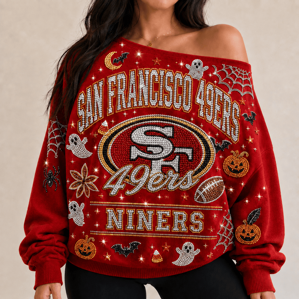 SF49 3D SHOULDER RHINESTONE SWEATSHIRT DNBN