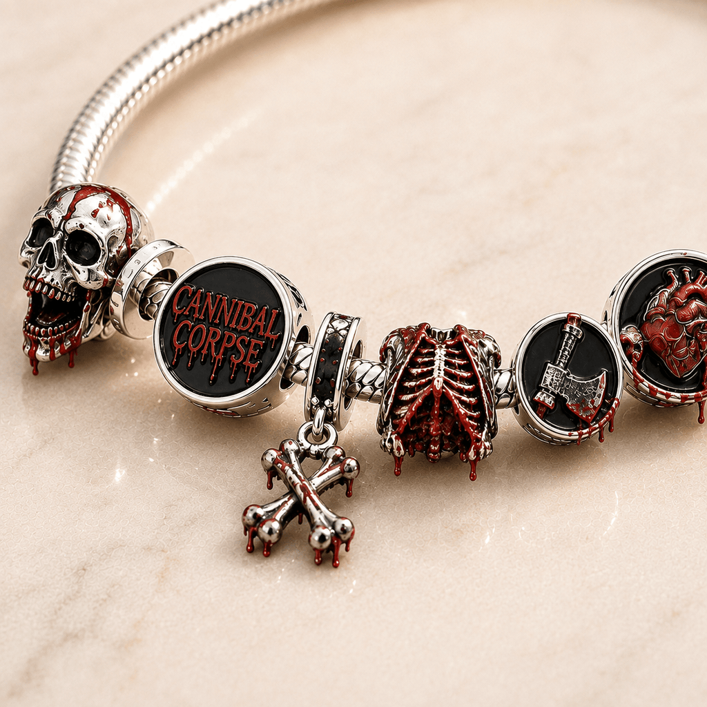 CNC Silver Charm Bracelet Set PTT