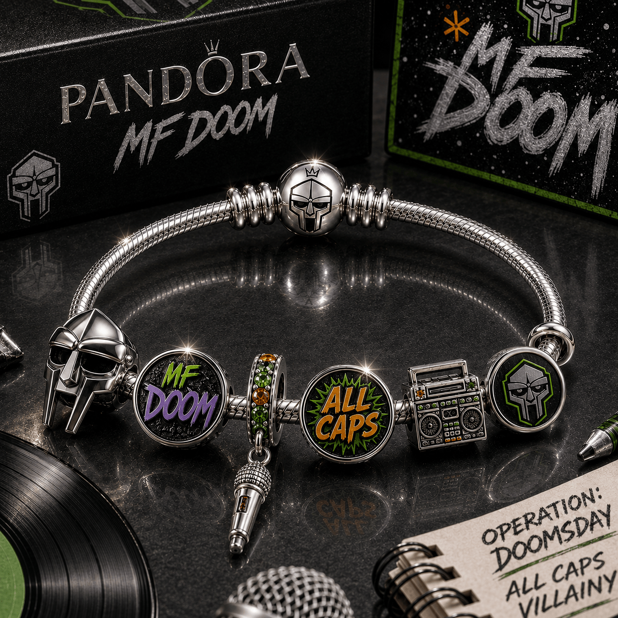 MFD Silver Charm Bracelet Set BMD
