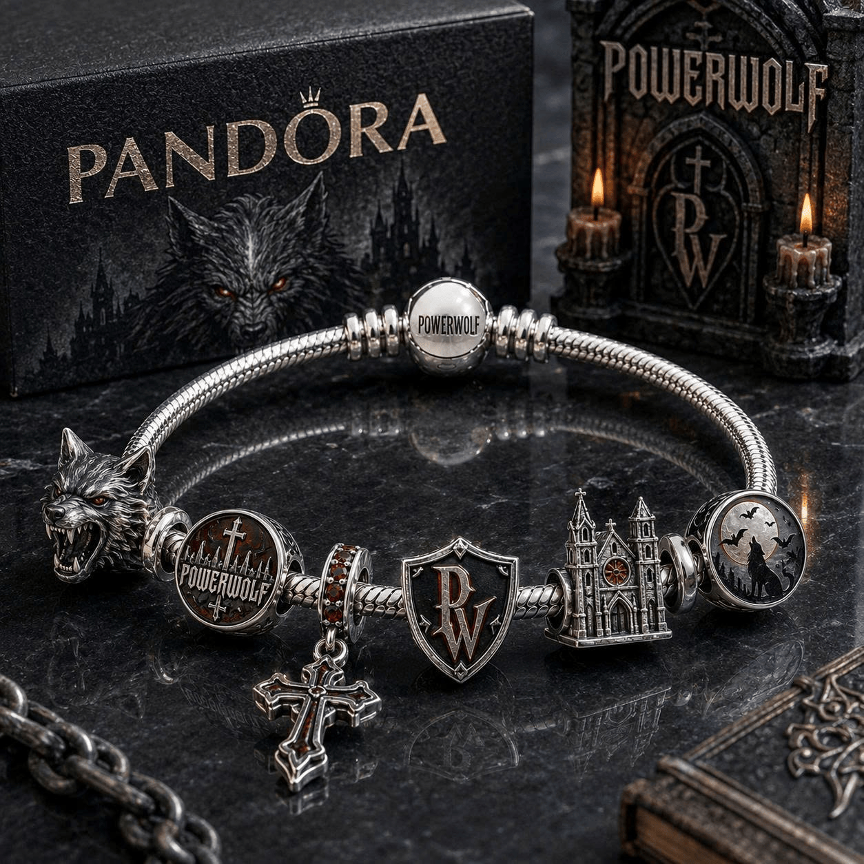 POWF Silver Charm Bracelet Set VTH
