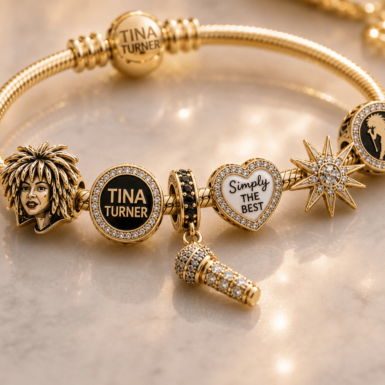 TNTN Gold Charm Bracelet Set VTH