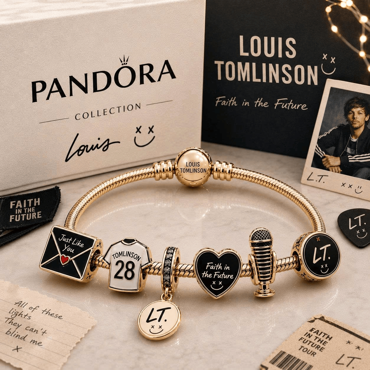 LTLS Gold Charm Bracelet Set VTH
