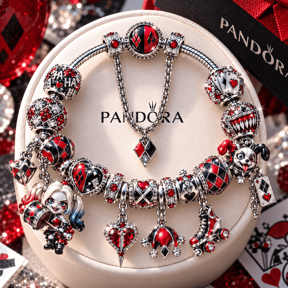HLQ Silver Charm Bracelet Set NTTB