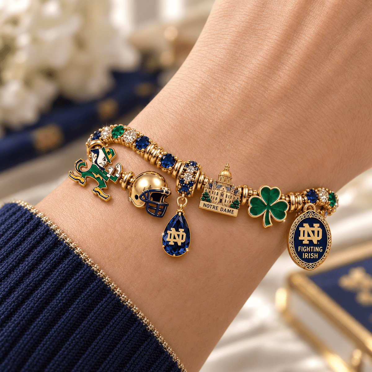 NDFI Gold Charm Bracelet Set NHVH