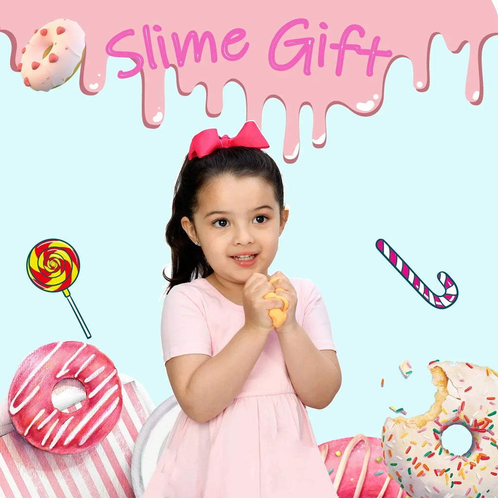 Sweet Treats Slime Kit | DIY Safe Crystal Mud Set | Girls' Ice Cream Squishy Toy with Foaming Glue, Fake Water & Storage Box