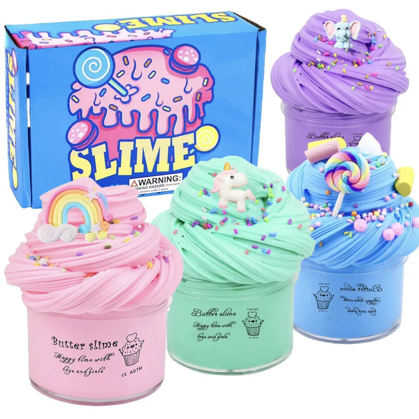 Butter Slimes Soft Slime Toys Slime Set with 4-Pack Safe Color Toys Super Soft and Non-Stick DIY Surprise Slimes